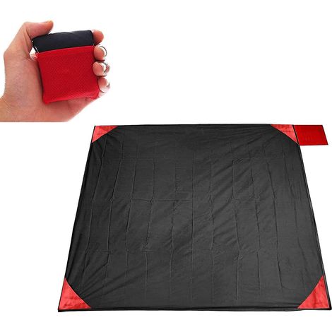 Couverture de plage imperméable, légère et résistante, pour les activités de plein air, avec sac de transport (70  110 cm) (1/5)