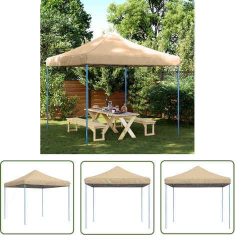 The Living Store Partyzelt Faltbar Pop-Up Beige 292x292x315 cm - Outdoorzelt - Partyzelt - Gartenfestzelt - Markise - Sonnenschutz (1/5)