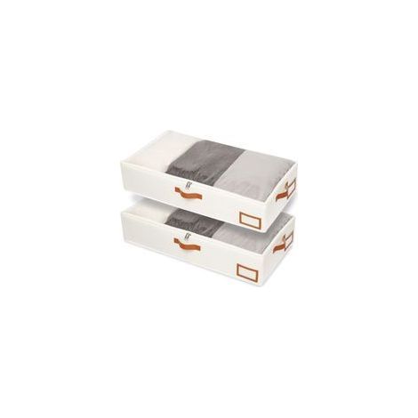 Pcs 80x45x15cm, Beige Bacs de Rangement Sous Le Lit, Sac à Vêtements Pliable, Fenêtre Transparent et Fermeture éclair, pour la Literie (1/5)
