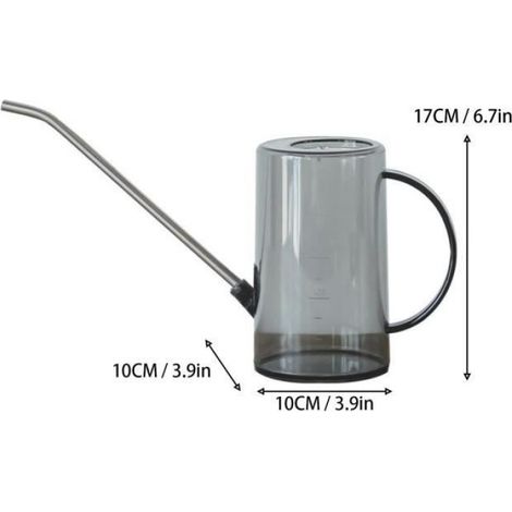 Arrosoir pour succulentes 1L en plastique transparent, bec long et ergonomique pour arrosage précis des plantes d'intérieur (1/4)