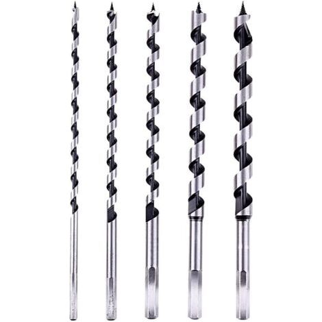 Set di 5 punte da trapano per legno da 23 cm - Punte esagonali per viti da legno, misure 6/8/10/12/14 mm, kit di foratura di precisione (1/5)
