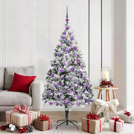 Künstlicher Weihnachtsbaum mit 300 LEDs mit Ständer Weiß 180 cm (1/5)