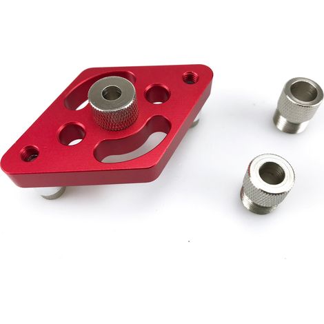 monomère rouge Positionneur de foret droit pour le travail du bois, foret à rainurer rond en alliage d'aluminium, outil pour l'assemblage de planches à rainurer rond, outil de bricolage pour le travai (1/5)