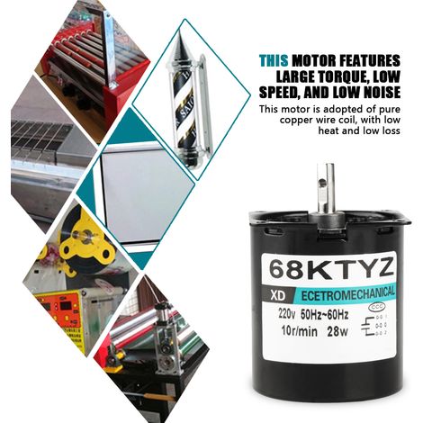 Miniatur-Permanentmagnet-Synchronmotor AC220V 28W CW/CCW (10 U/min) (1/5)
