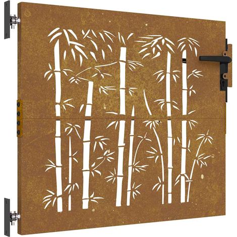 Maison Exclusive - Gartentor 85x100 cm Cortenstahl Bambus-Design
