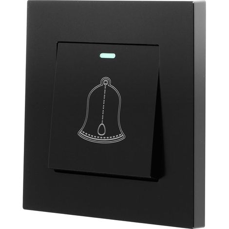 Bouton de Sonnette Extérieur éTanche 220–250 V, Interrupteur Sonnette de Porte en Verre avec Vis, Installation Facile, Usage Domestique ou Hôtelier, l'extérieur, Noir (1/5)