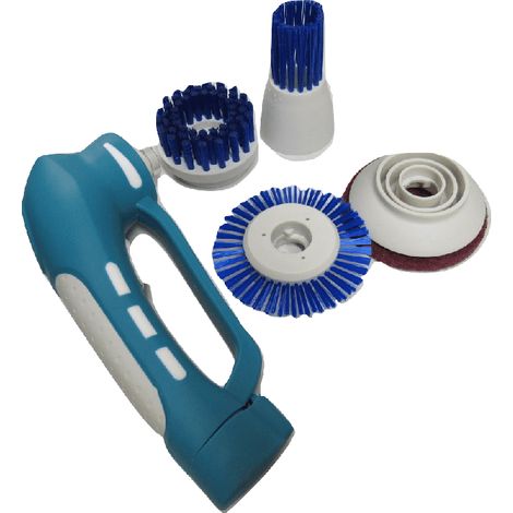 Electric Cleaning Brush with 4 Heads (Kitchen Floor Tile Hand Tool Cordless Rechargable Scrubber) (1/5)