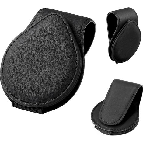 Porte Lunettes pour Voiture, Accessoire Auto pour Lunettes de Soleil Carte Ticket, Noir, 9X4.5CM (1/5)