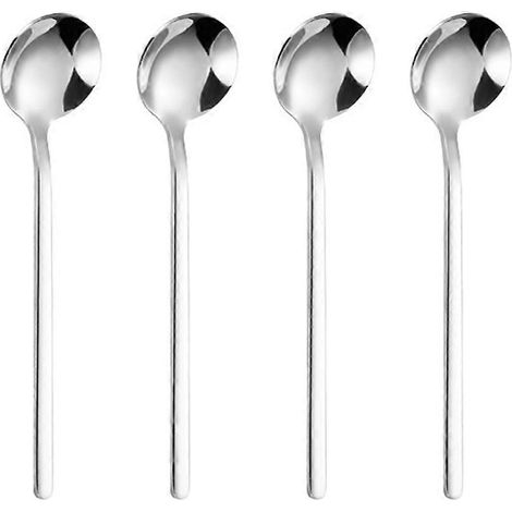 Cuillère à expresso en acier inoxydable de 13 cm, mini-cuillère à café, pour café, sucre, dessert, gâteau, glace, cappuccino, lot de 4 - Couleurs primaires (1/5)