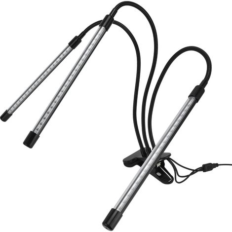 Lampe de croissance pour plantes d'intérieur, 5V USB, col de cygne flexible et réglable, minuterie intégrée, éclairage horticole pour jardin (1/5)