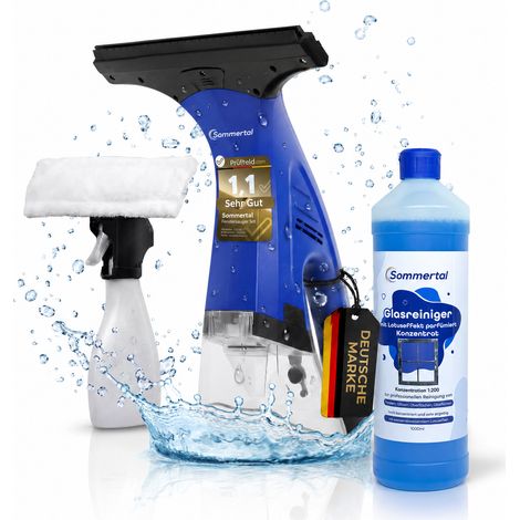 Fenstersauger Set mit Sprühflasche & Mikrofaserpad Akku Fensterreiniger 1600Pa 25 Min Laufzeit, 250ml Tank Streifenfreie Reinigung für Fenster (1/5)