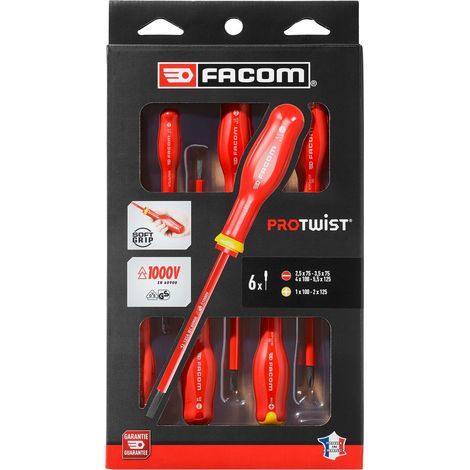 FACOM Schraubendreher-Set PROTWIST 6-tlg. 1000V, Art.Nr. ATPVE.J6PB