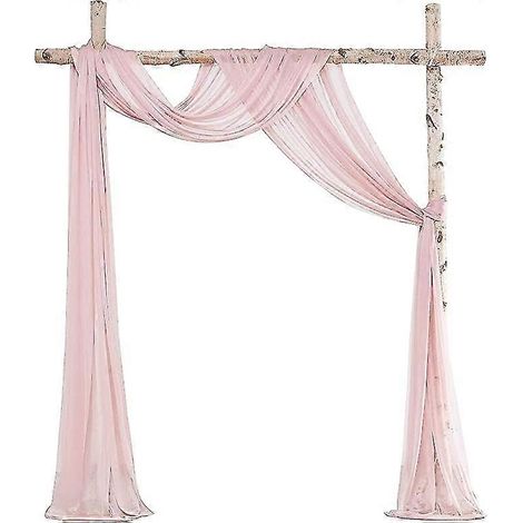 Rideau d'arche de mariage Wabjtam, mousseline rose poudré, rideaux, rideaux de gazebo, cérémonie de mariage, réception, décorations (1/3)