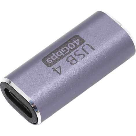 Adaptateur Femelle Type C vers Femelle en Alliage d'Aluminium 40Gbps 100W, Prolongateur pour Tablette et Téléphone Portable (1/5)