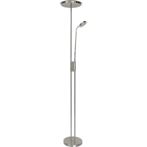 Pie de salon antares 20w+7w 4000k c/lector niquel 183x25x25 cm tactil c/reg.intensidad y memoria
