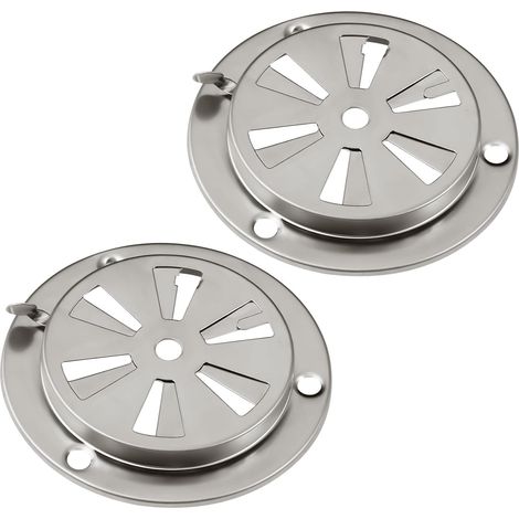 Barbecue fumoir Air Kit d'aération, 2 pièces en acier inoxydable pour grille de ventilation pour une meilleure circulation de l'air, pièces de rechange pour gril, cuisinière et fumoir (1/5)