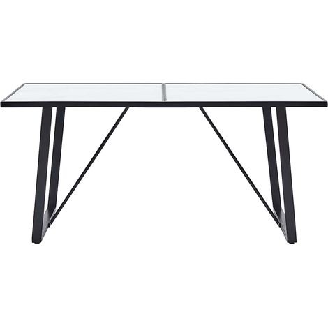 Maison Exclusive - Tavolo da Pranzo Bianco 160x80x75 cm in Vetro Temperato (1/5)
