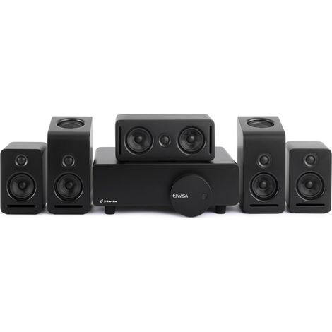 Système home cinéma sans fil Dolby Atmos 5.1.2 – Monaco avec enceintes orientées vers le haut, véritable son surround à 360°, faible latence WISA