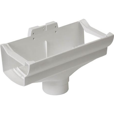 Nicoll – Raccord pour gouttière Ø80 en PVC blanc – Naissance centrale à dilatation – Équipée de nervures brise-jet – Débit hydraulique optimisé