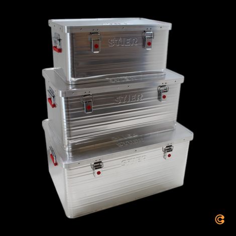 [GEBRAUCHT] Marken Alubox Set 50 L + 85 L + 135 L Aluminiumbox Alukiste Transportkiste Lagerbox B-Ware (1/2)