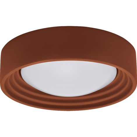 LEDVANCE ORBIS Concrete, brown concrete ceiling light with LED, 13 W, 800 lm, 3,000 K friendly warm white, dimmable in 3 steps by clicking, 300 mm diameter, IP20 protection, suitable for bathrooms (1/4)