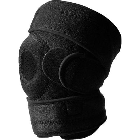 Protège-genou noir taille unique antidérapant réglable pour cyclisme, genouillère de protection méniscale ajustable (1/5)