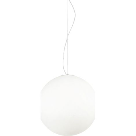 Sospensione Moderna Mapa Vetro Acidato Bianco 1 Luce E27 D40Cm (1/3)