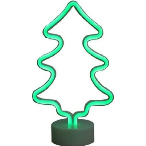 LAMPADA LED ALBERO DI NATALE VERDE DA TAVOLO NEON LUCE NOTTURNA DECORAZIONE