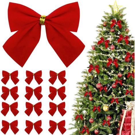 Lot de 60 nœuds rouges pour sapin de Noël. nœuds rouges pour sapin de Noël. petits nœuds rouges pour décoration de guirlande. nœuds rouges pour sapin de Noël (1/5)