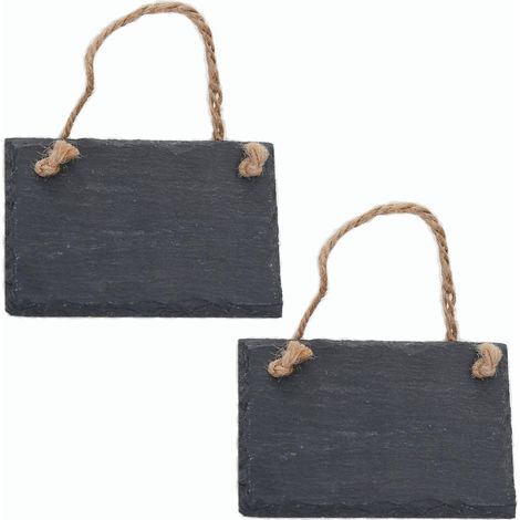 Tableau noir en ardoise à suspendre avec corde en jute, tableau mémo, tableau noir, décoration murale (tableau de 2,9 cm)