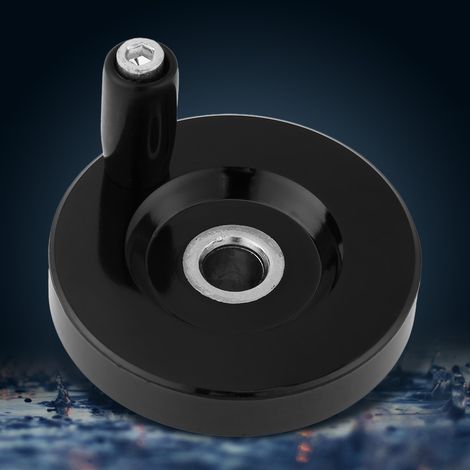 1 volant arrière ondulé noir pour tour et fraiseuse avec poignée rotative (10 x 63 mm) (1/5)