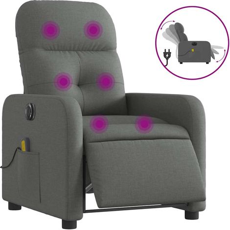 Maison Exclusive - Sillón reclinable de masaje eléctrico tela gri