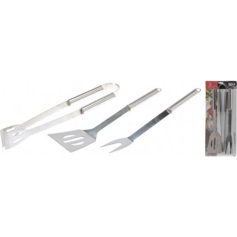 Accesorios barbacoa juego 3 unidades inox -