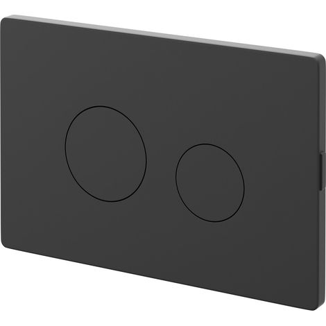 Colore Matt Black Pneumatic Dual Flush Plate with Round Buttons (1/4)