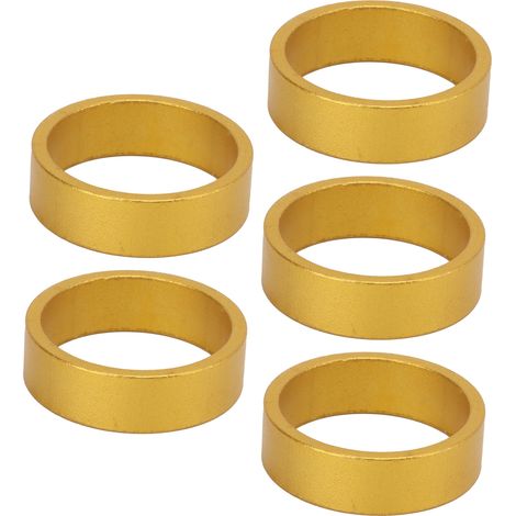 5 pièces jeu rondelles direction vélo 10mm surface brillante durable fourche avant VTT or (1/5)