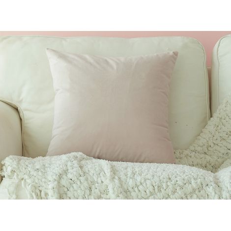 Coussin carré 45x45cm en velours rose TYGA (1/2)