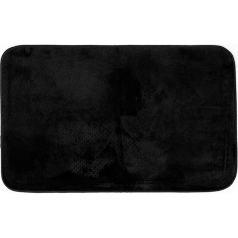 Tapis Uni en Flanelle "Flanou" 50x80cm Noir (1/4)