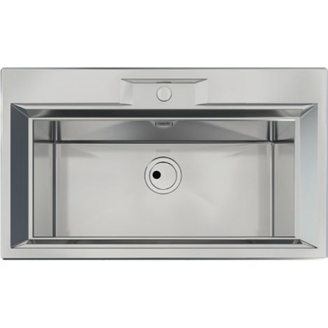 Foster FL 86.1V.STD Lavabo sobre-encimera Rectangular Acero inoxidable (1/2)