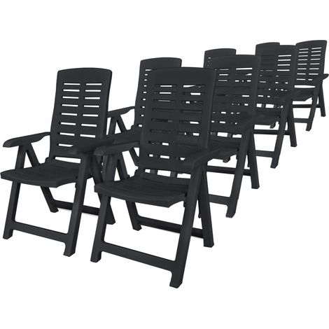 Maison Exclusive - Set da Pranzo da Giardino 9 pz in Plastica Antracite