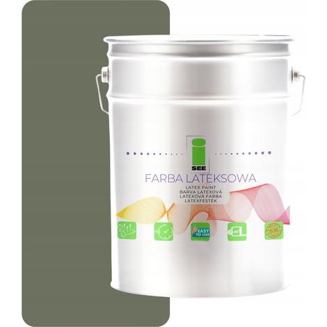 Pittura al lattice per pareti interne, verde oliva, 10 l, polacca (1/5)