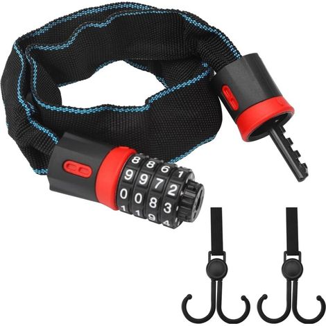 Lucchetto a combinazione ad alta sicurezza per biciclette, motociclette e monopattini elettrici – catena rinforzata da 60 cm, 4 cifre