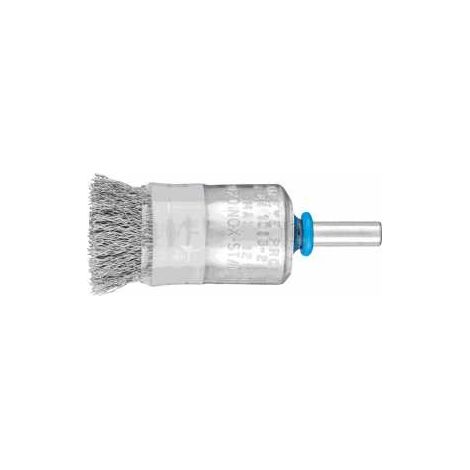 PFERD TOOLS Pinselbürste mit Stützring ungezopft PBUR Ø20mm Schaft-Ø6 mm Edelstahl-Draht-Ø0,20 10 Stk (1/4)
