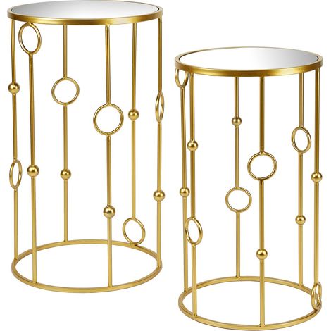 Fade Set 2 Tavolini Malibu Orione 38 x 66 Cm 33 x 58 Cm Oro