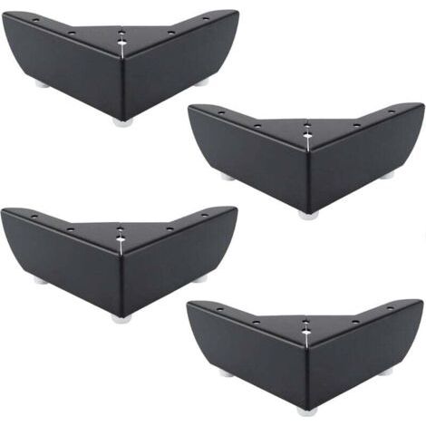 Pieds de meubles de cuisine à monter soi-même, 55 mm : conviennent aux tables basses, armoires, lits, canapés, chaises et tables. En métal noir robuste et durable, silencieux et antidérapants. Lot de (1/4)