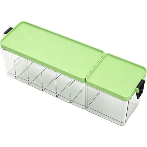 Boîte de Rangement de Chargeur de Téléphone Portable, Boîtier de Conception Anti-poussière, Boîte de Rangement de Câble de Charge Multifonctionnelle pour Bureau en Plastique (Green) (1/5)