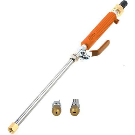 1PC orange Power Washer, High Pressure Water Gun, Pistolet a Eau Haute Pression Avec Buse, Lance à Eau Haute Pression pour Tuyau d'Arrosage (1/4)