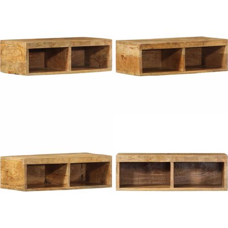 VidaXL Meuble TV mural 60x30x19 cm bois massif de manguier brut (1/5)