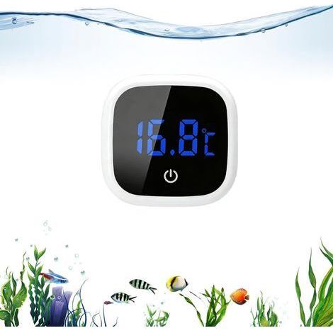 1 Thermomètre Aquarium Écran LED Tactile Précision 1°C Blanc Pour Poissons Tropicaux Et Reptiles (1/5)