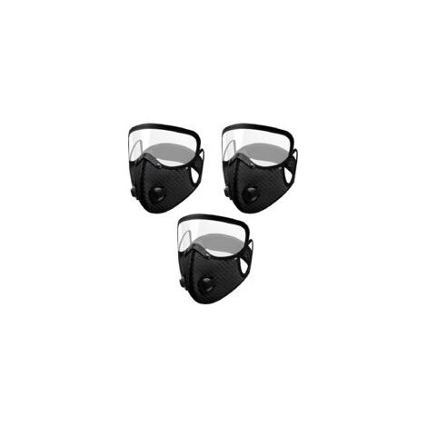 3-teilige Sportmaske mit Ausatemventilen, verstellbare, staubdichte Schutzmaske für Sport und Freizeit - Crezuo