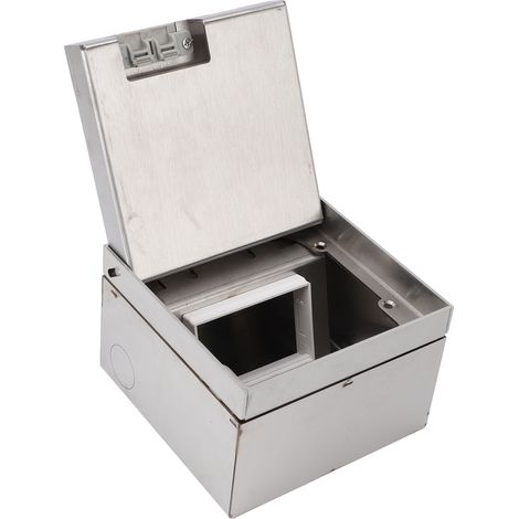 Prise de sol plate encastrée étanche en inox cachée pour maison standard (1/5)